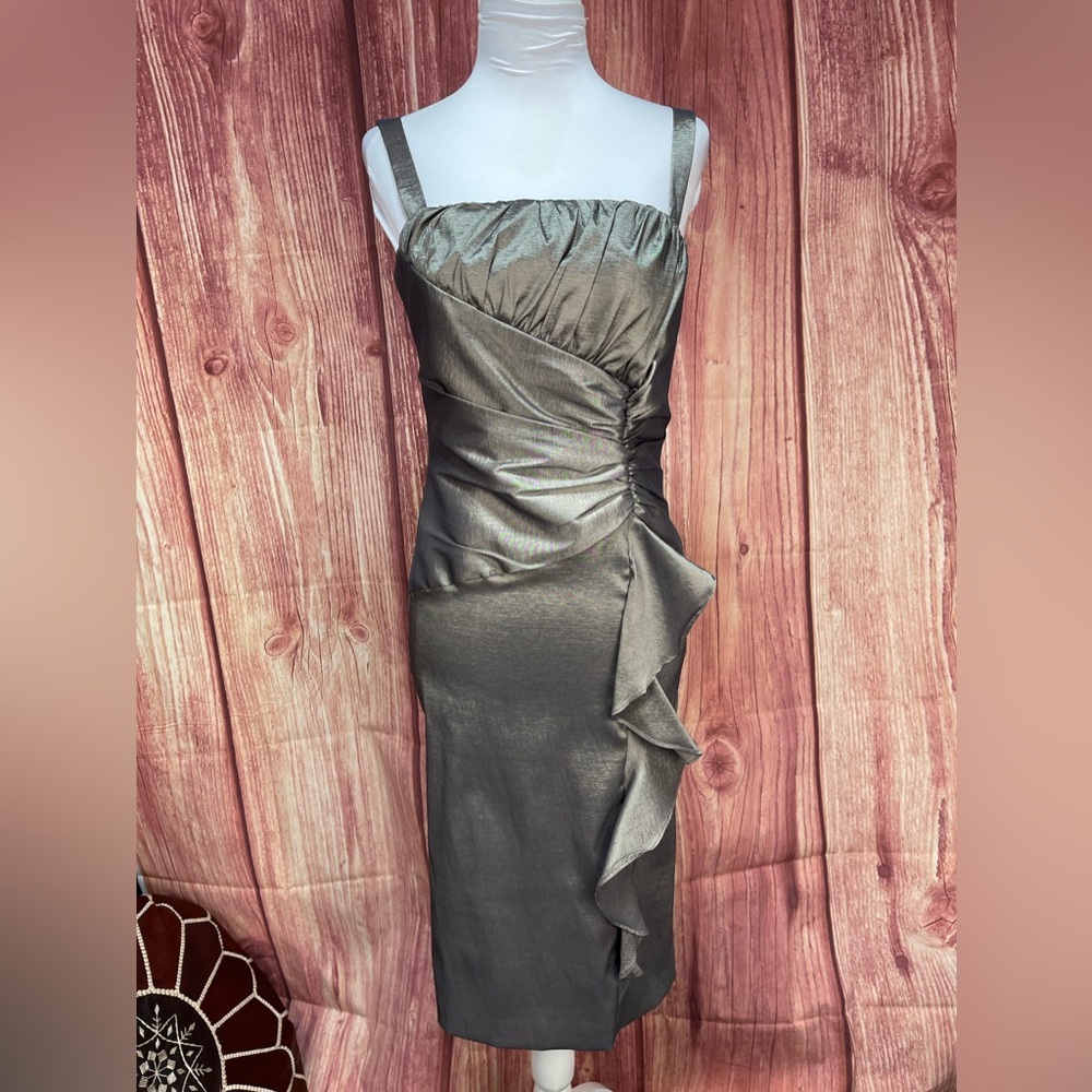 R&M Richards 2pc iridescent mother of the bride dress with shrug women’s size 6 - Picture 5 of 17
